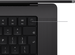 Top view of MacBook Pro keyboard with Touch ID