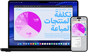 جهاز MacBook Pro مقاس 14 إنش وiPhone 16، حيث يُجري iPhone مكالمة مع جهة اتصال باسم لويس، بينما يعرض MacBook Pro نفس المكالمة في تطبيق الهاتف