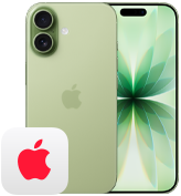 iPhone 17، الجزء الخلفي الخارجي، لون أخضر رمادي، نظام كاميرا Fusion مزدوجة، الجزء الأمامي الخارجي، Dynamic Island، حواف شاشة نحيفة بلون أسود، شعار ‏‏+AppleCare‏